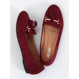 Women's burgundy loafers 9988-159 Wine red 1