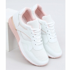 White sports shoes VL134P WHITE / PINK 1