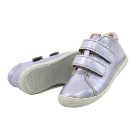 Girls' leather Velcro shoes 1264 Holographic mazurek purple 2