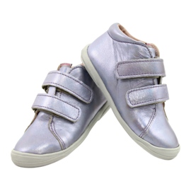 Girls' leather Velcro shoes 1264 Holographic mazurek purple 3