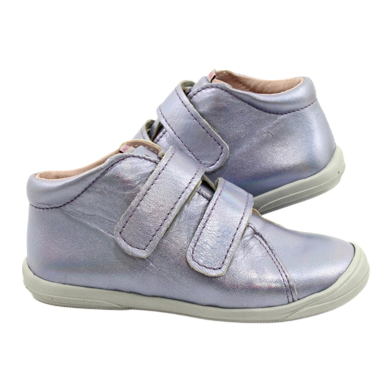 Girls' leather Velcro shoes 1264 Holographic mazurek purple 4