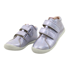 Girls' leather Velcro shoes 1264 Holographic mazurek purple 1