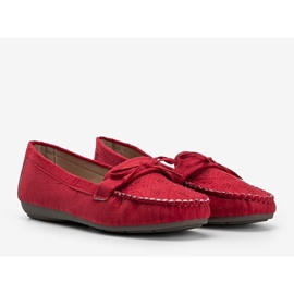 Red moccasins with an openwork Maura pattern 1