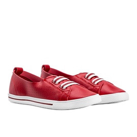 Isabela red eco leather sneakers 1