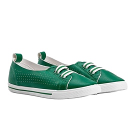 Isabela green eco-leather sneakers 1