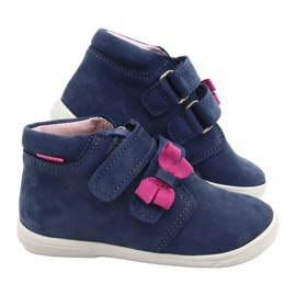 Mazurek Girls' boots with a 341 navy-pink bow blue 4