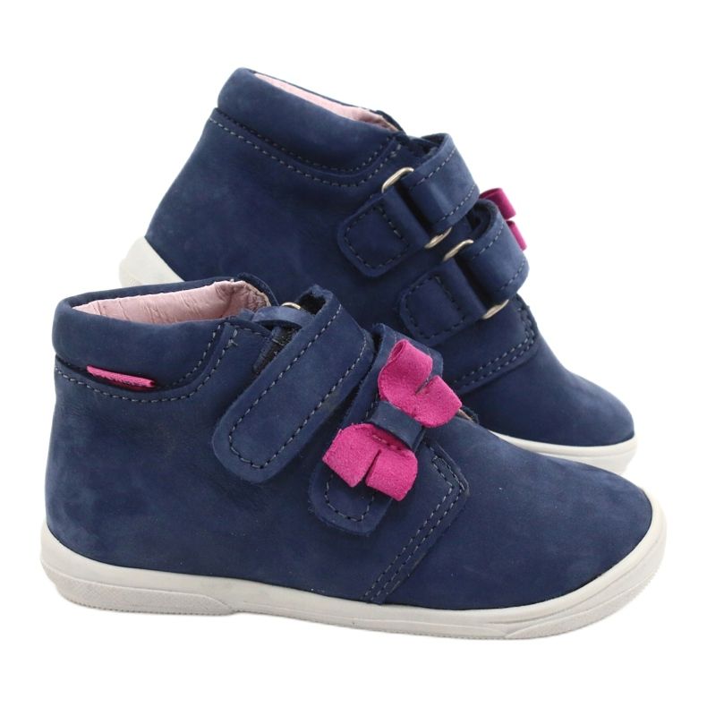 Mazurek Girls' boots with a 341 navy-pink bow blue 4