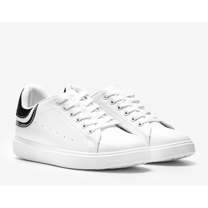 Black Makaila women's white sneakers 1