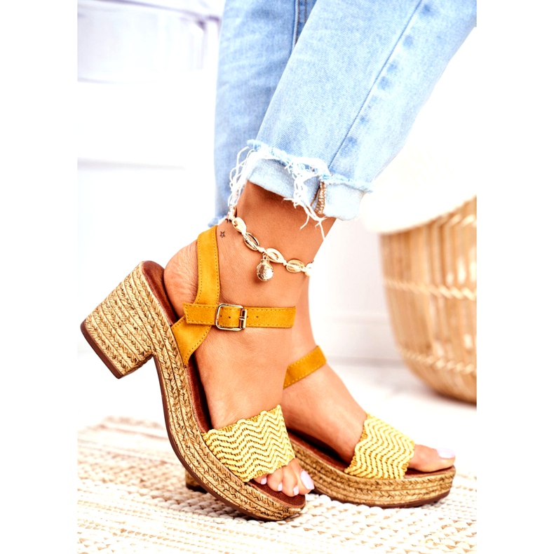 EVE Yellow Fobi Women's Sandals On A High Heel beige 2