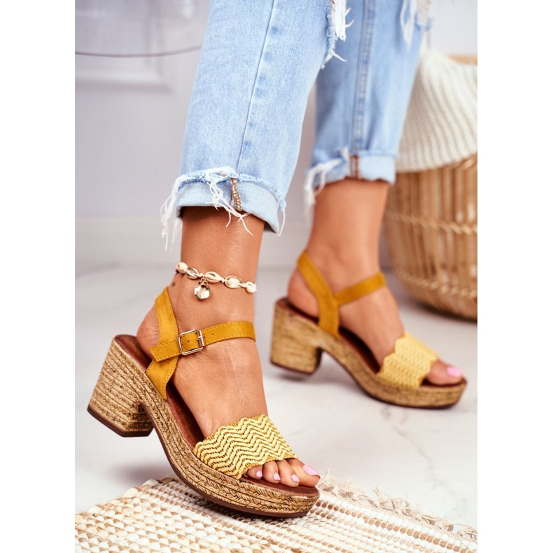 EVE Yellow Fobi Women's Sandals On A High Heel beige 1