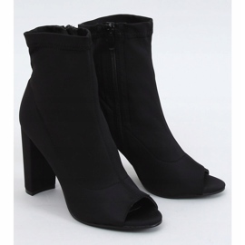 Black open toe boots NS031P Black 1