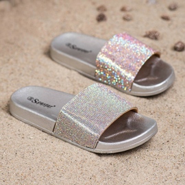 Seastar Slippers With Crystals grey 1