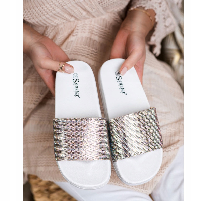Seastar Slippers With Crystals white 2