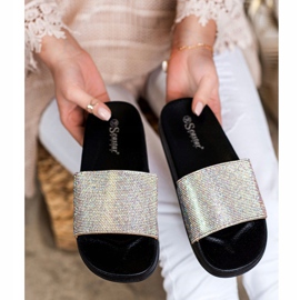 Seastar Slippers With Crystals black silver 1