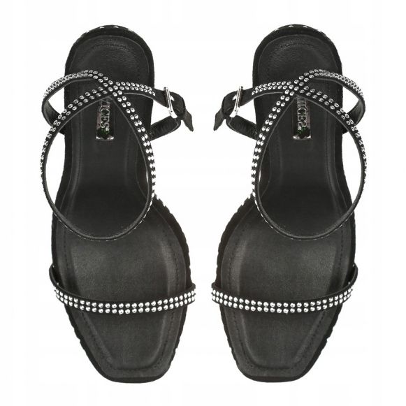 Sandals on a high heel Vices 5154-1A Black silver 2