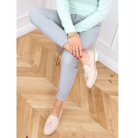 Women's beige loafers AB695 Nude 2