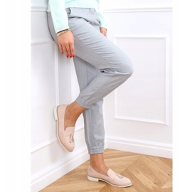 Women's beige loafers AB695 Nude 1