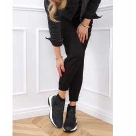 Black RQ286 Black sports shoes on a hidden wedge heel 2