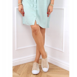 Beige beige sneakers for women C949 2