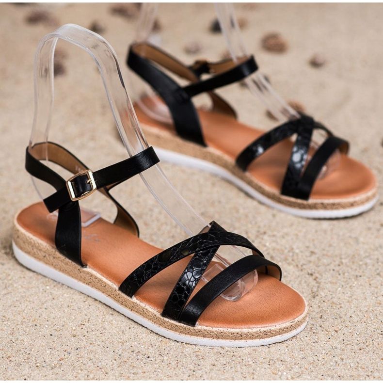 Weide Comfortable Black Sandals 1