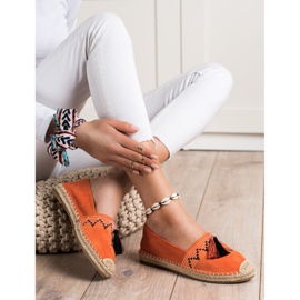 Best Shoes Fashionable espadrilles with ornaments orange 1