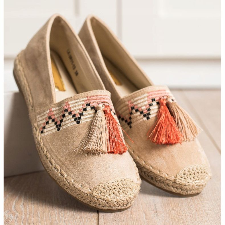 Best Shoes Fashionable Espadrilles With Ornaments beige 2