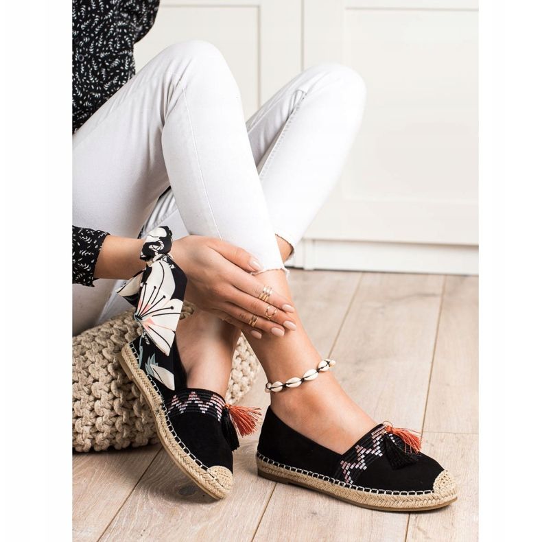 Best Shoes Fashionable Espadrilles With Ornaments black 1 Best Shoes Fashionable Espadrilles With Ornaments black 1