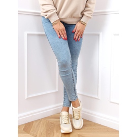 Sports shoes on a hidden wedge beige and gold RQ288 Beige golden 2