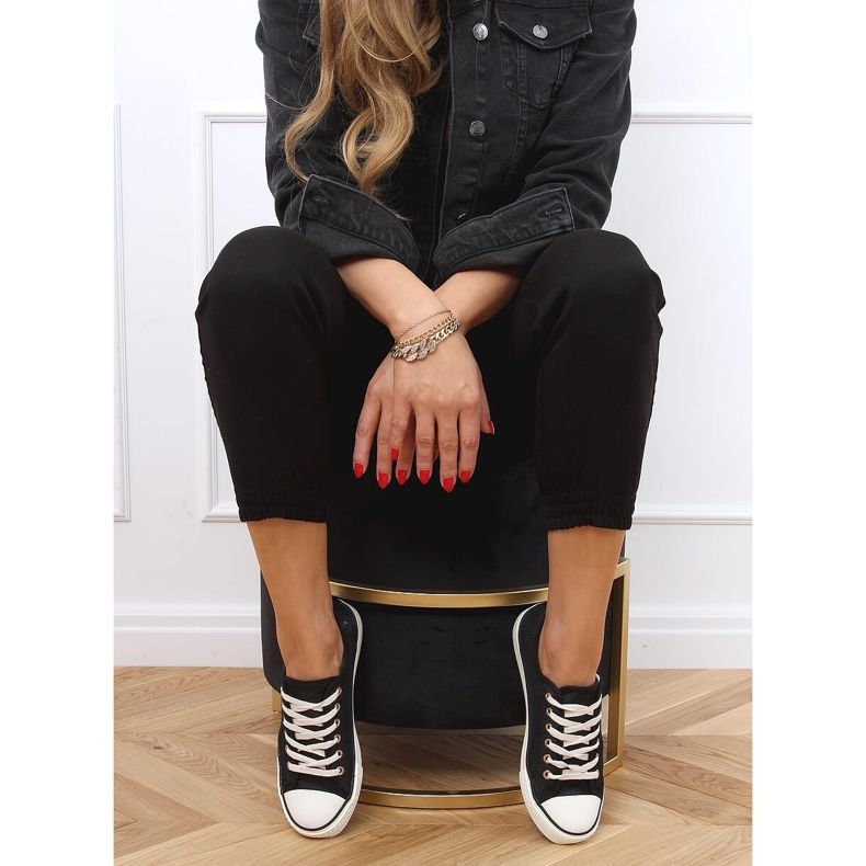 Black women's sneakers 3176 Black 2