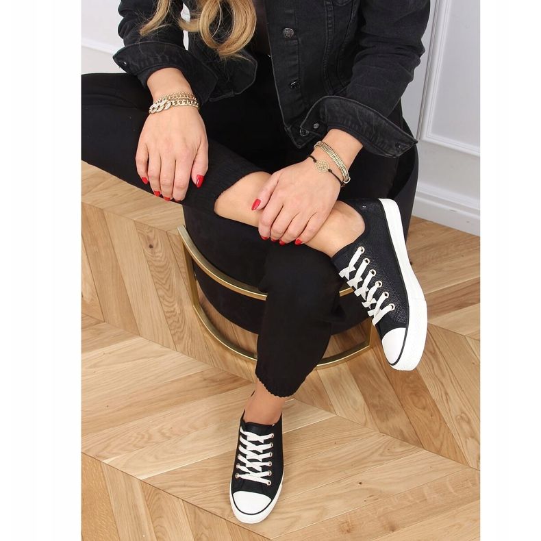 Black women's sneakers 3176 Black 1