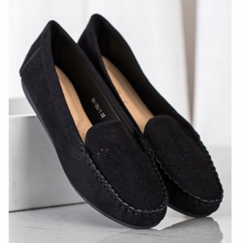 Best Shoes Loafers With Openwork Pattern black 1
