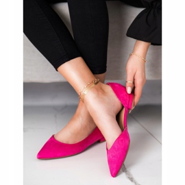 Lovery Suede Ballerinas With A Cut Out pink 1