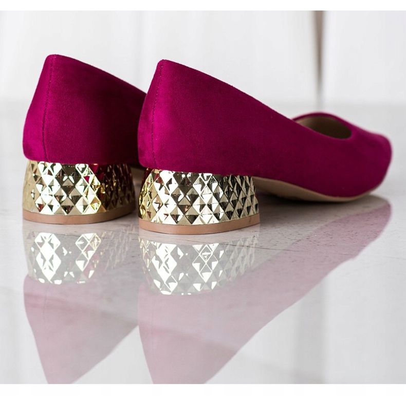 Filippo Fuchsia Pumps With A Gold Heel pink 1