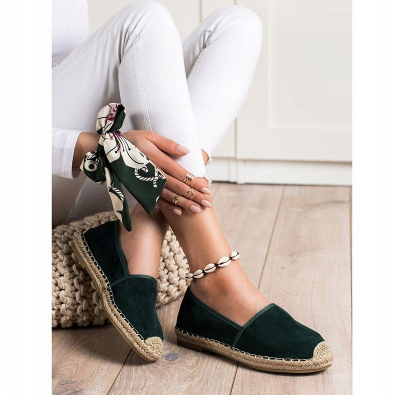 Kayla Light Openwork Espadrilles green 1
