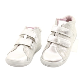 Mazurek Velcro sports leather ankle boots 1264 silver flower 2