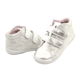 Mazurek Velcro sports leather ankle boots 1264 silver flower 3