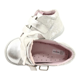 Mazurek Velcro sports leather ankle boots 1264 silver flower 5