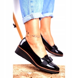 Vinceza Women's Brogues On Black Lacquered Wedges Milona 3