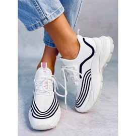 White sports socks BX1820-SP WHITE / BLACK 1