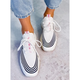 White sports socks BX1820-SP WHITE / BLACK 2