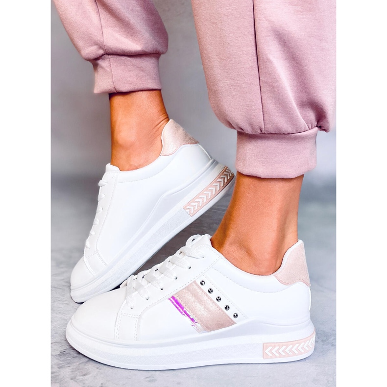 White women's sneakers CC-42 Pink 2