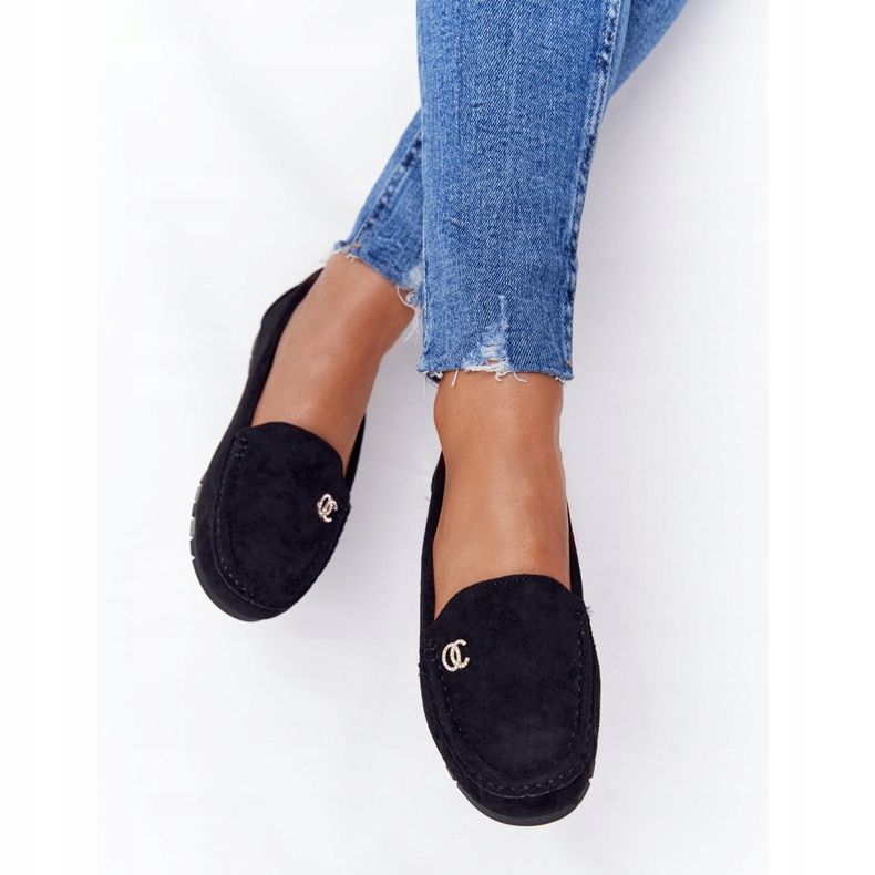 PS1 Women's Black Suede Loafers Madelyn 2