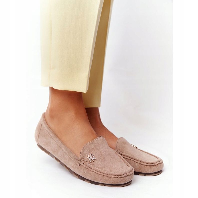 PS1 Women's Suede Loafers Beige Madelyn 2