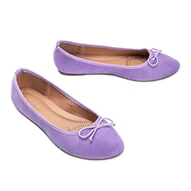 Purple Aiyana eco-suede ballerinas 1