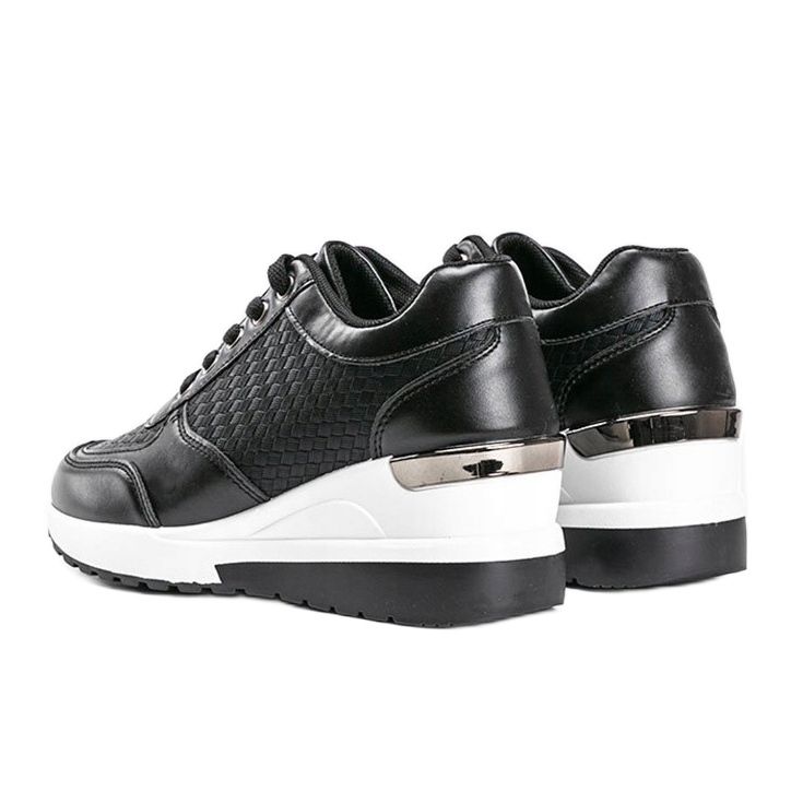 Black shiny sneakers on the Mara wedge 1
