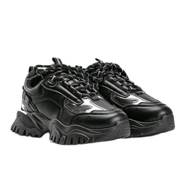 Black sneakers with metallic Ansley inserts 1