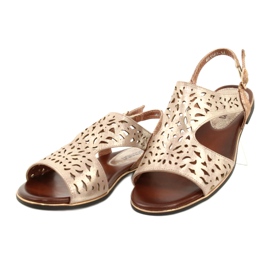 M.Daszyński Openwork Gold Sandals MR1583-34 golden 1