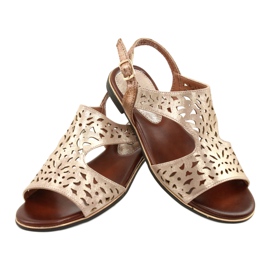 M.Daszyński Openwork Gold Sandals MR1583-34 golden 3