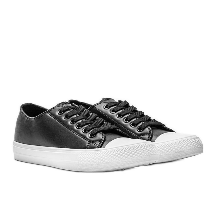 Classic black Eleanor eco-leather sneakers 1 Classic black Eleanor eco-leather sneakers 1