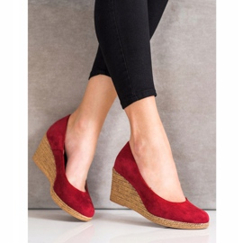 VINCEZA suede pumps red 2